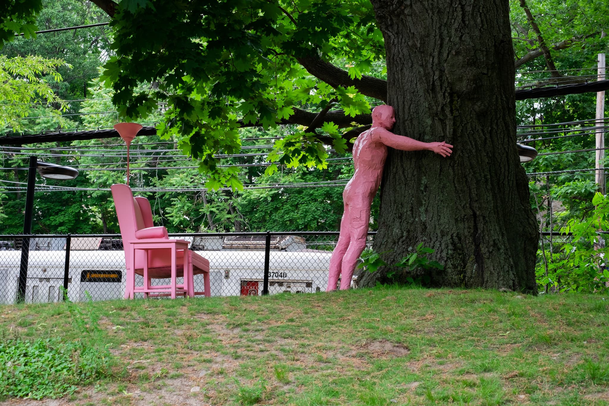 Joe Wight, “If a man hugs a tree and feels nothing, does it make a sound?”. Photo by Mana Parker.